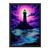 Lighthouse Wall Art Print, Colorful Ocean Scene, Coastal Home Decor, Nautical Artwork, Dreamy Lighthouse Painting - Tawshia